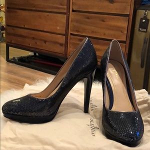 Cole Haan Chelsea high heels smoke sequins size 8